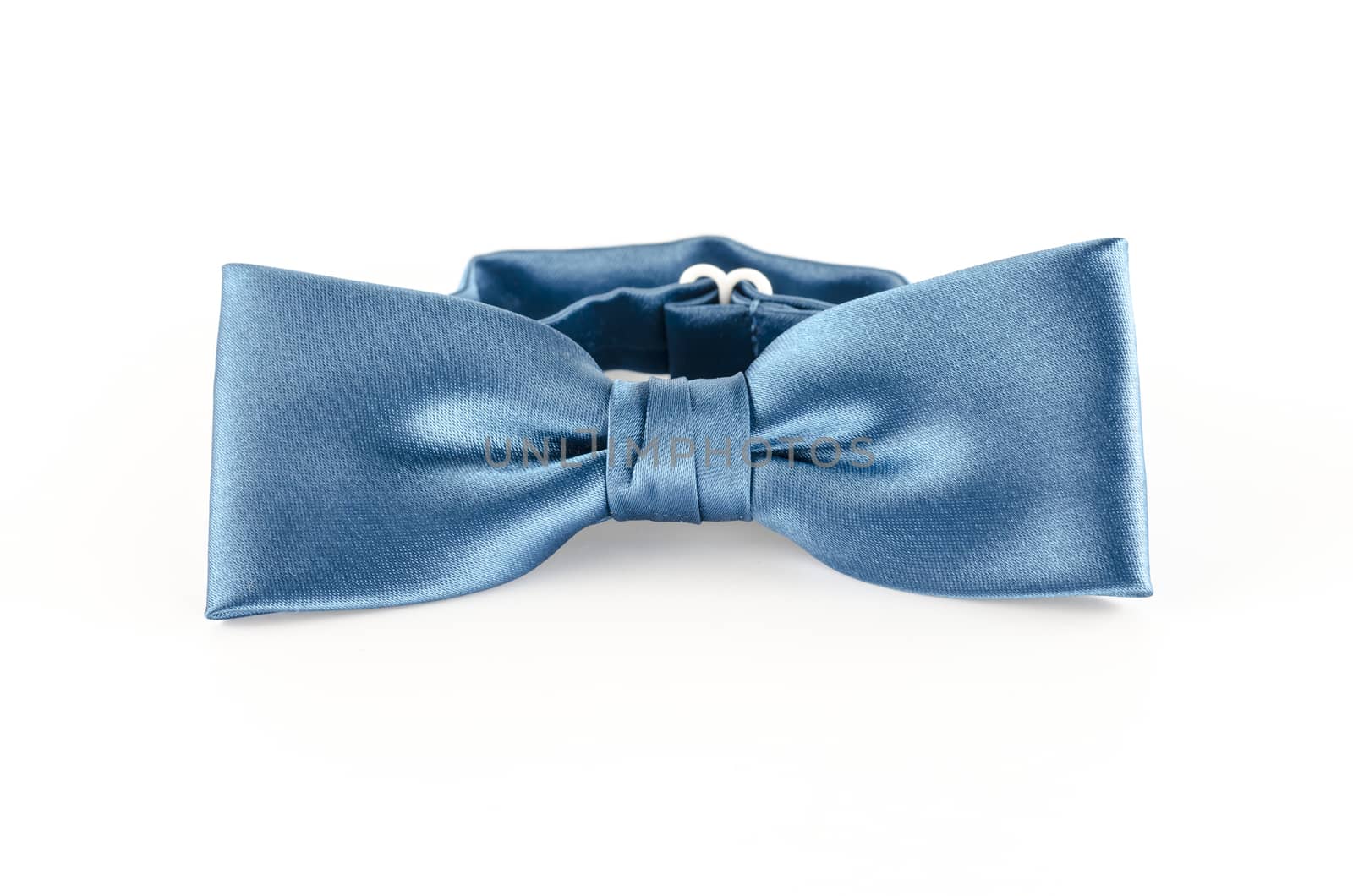 blue bow tie on a white background