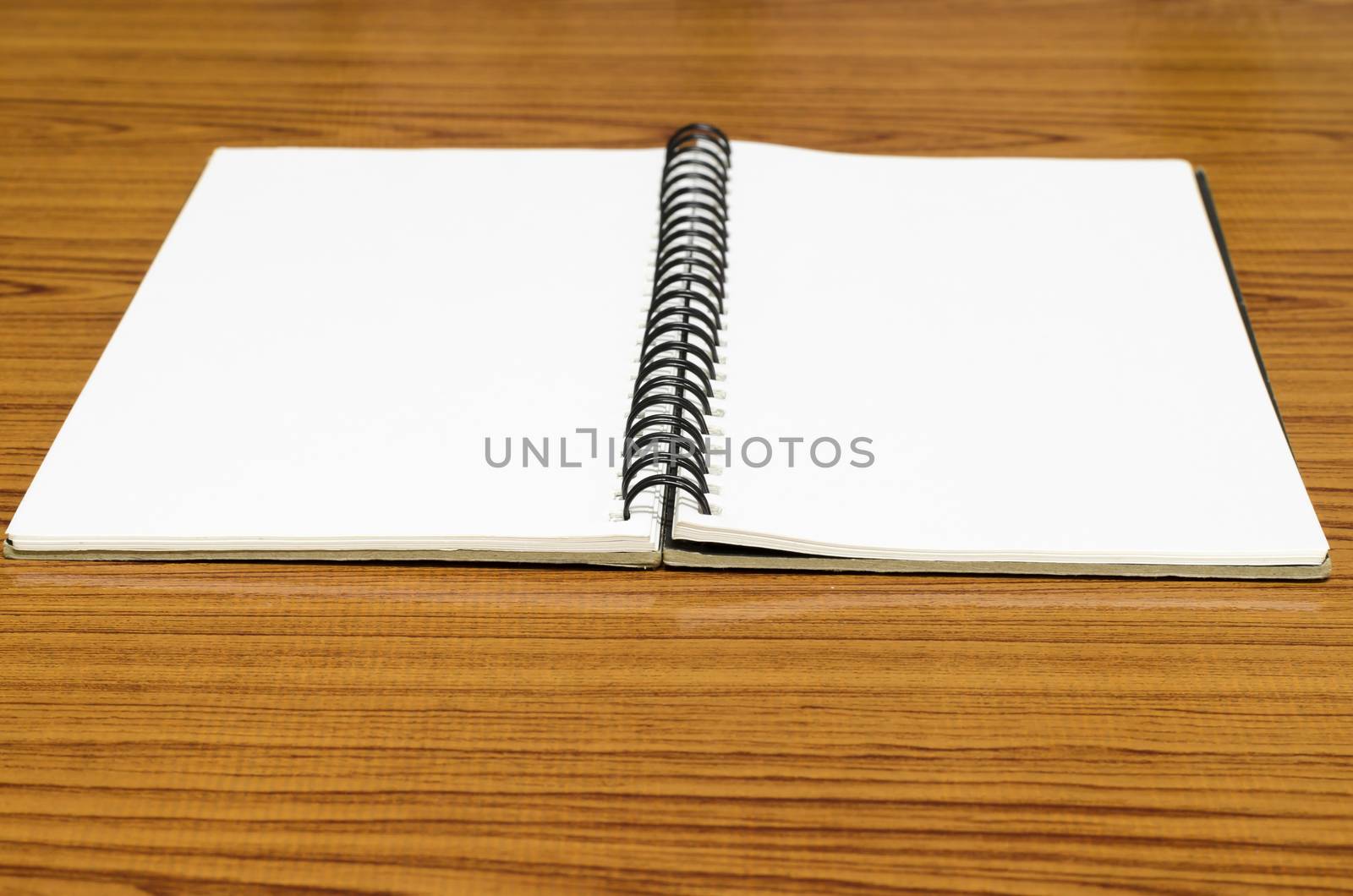notebook line on wood background