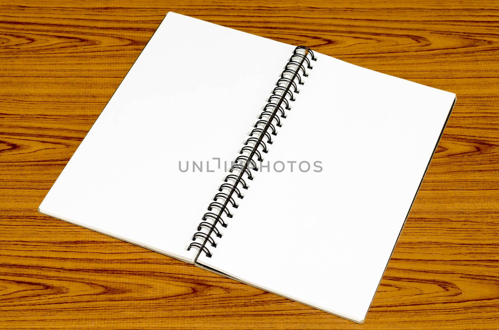 notebook line on wood background