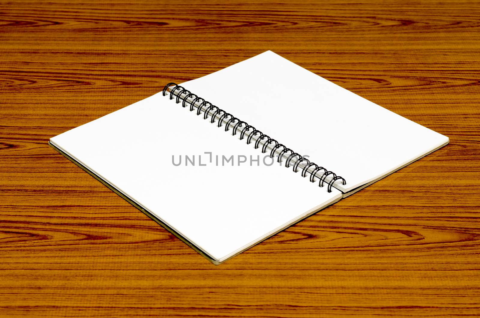 notebook line on wood background