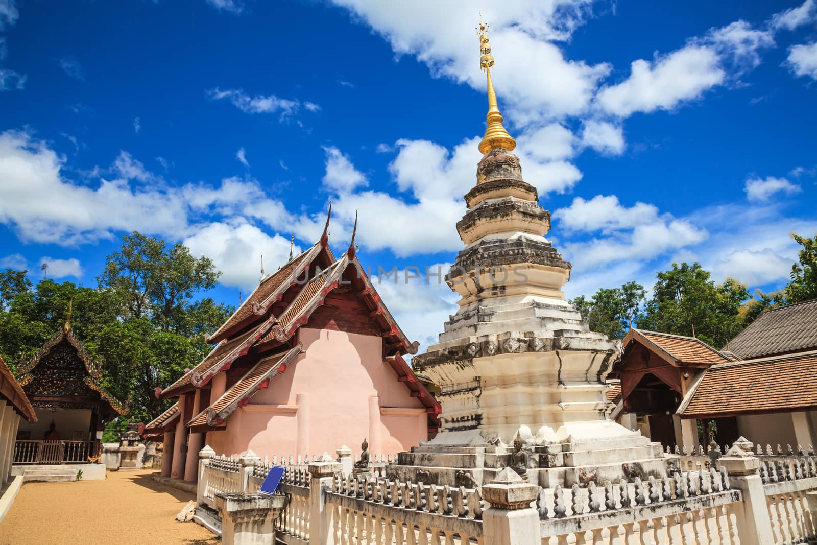 Ancient lanna style temple in lampang, thailand
