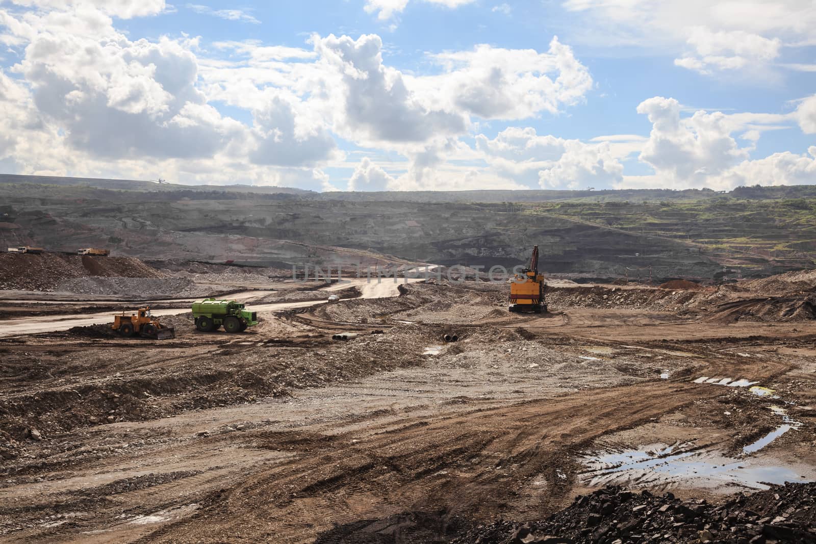 Working site at lignite mine in lampang, thailand