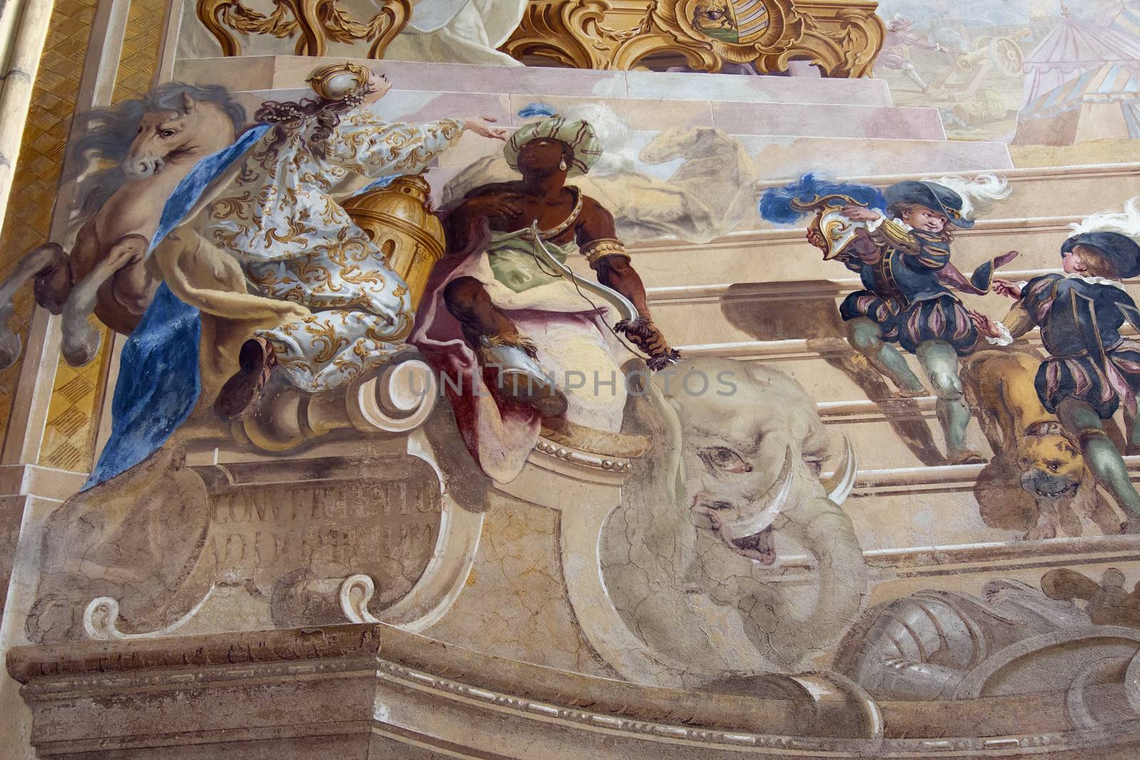 Baroque fresco - author unknown.
Saint Barbara's Church (often incorrectly Saint Barbara Cathedral in Kutna Hora) is one of the most famous Gothic churches in central Europe and it is a UNESCO world heritage site. St Barbara is the patron saint of miners (among others), which was highly appropriate for a town whose wealth was based entirely upon its silver mines