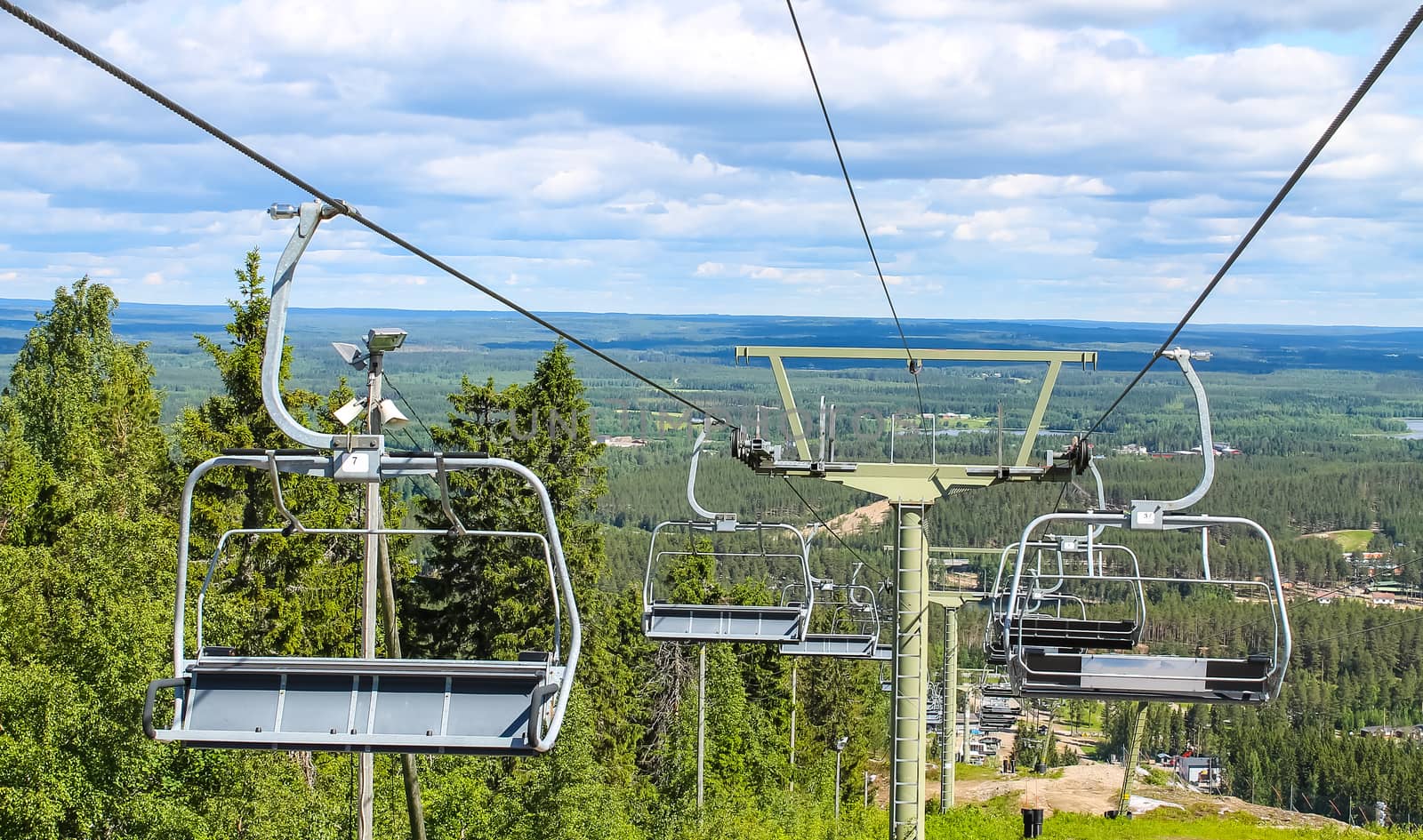 Ski lift in the summer by Alexanderphoto