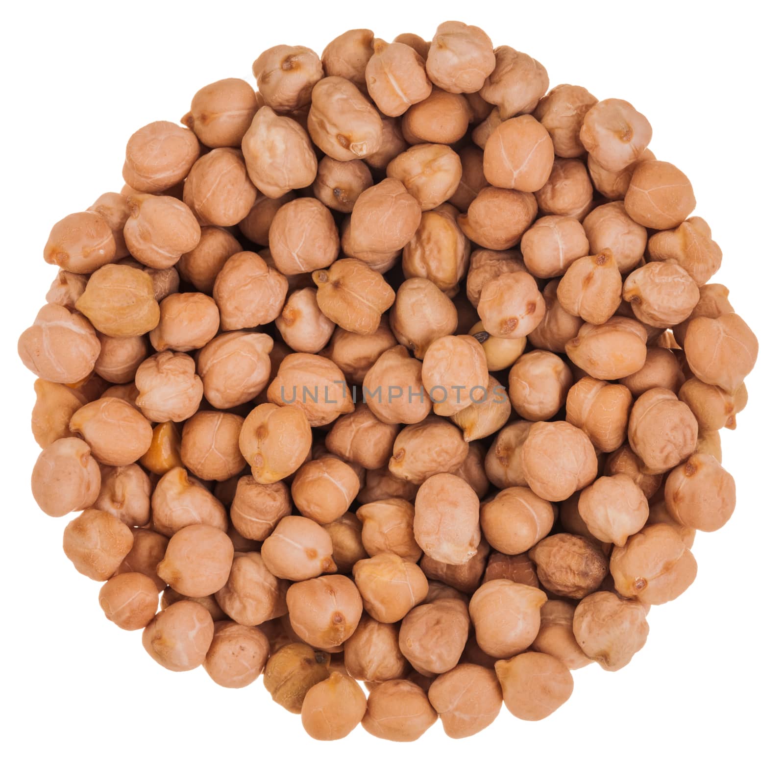 Extreme Closeup Macro Texture of Beige Chickpeas Perfect Circle