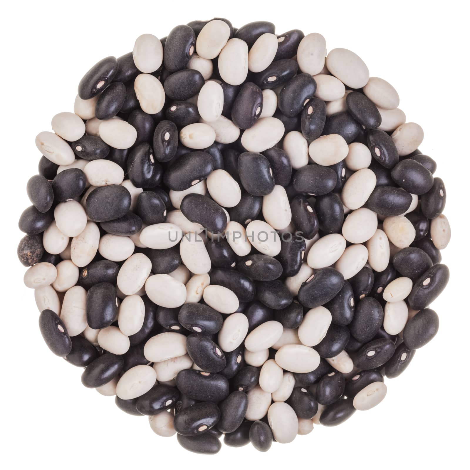 Perfect Circle Texture of Black and White Beans
