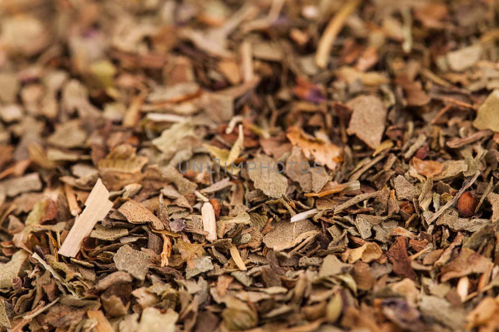 Mix of Dried Spices Macro Texture. Including basil, Rosemary and Thyme