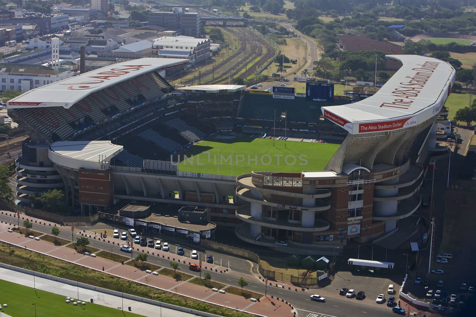 Overhead View of ABSA Stadium Kings Park Stadium in Durban South Africa.

Where Most of Rugby Games Were Hosted Photo Taken On: 04 April 2010