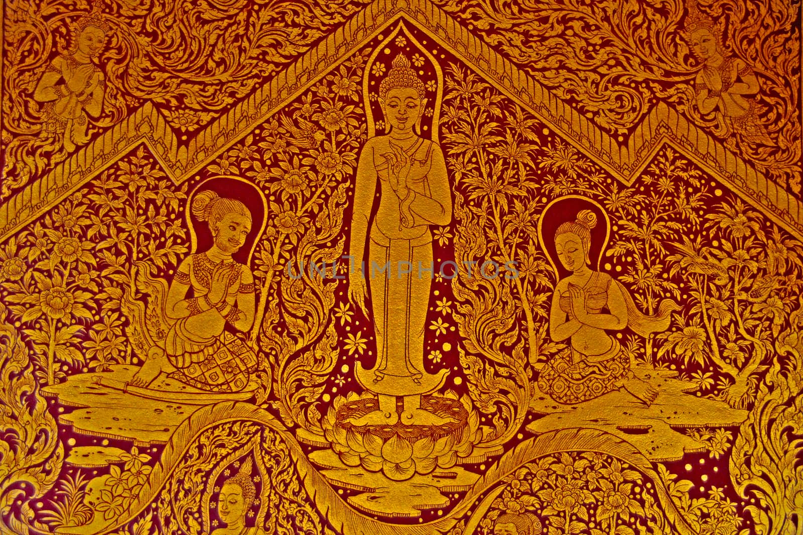 Siamese painting, drawing, in Thai Temple