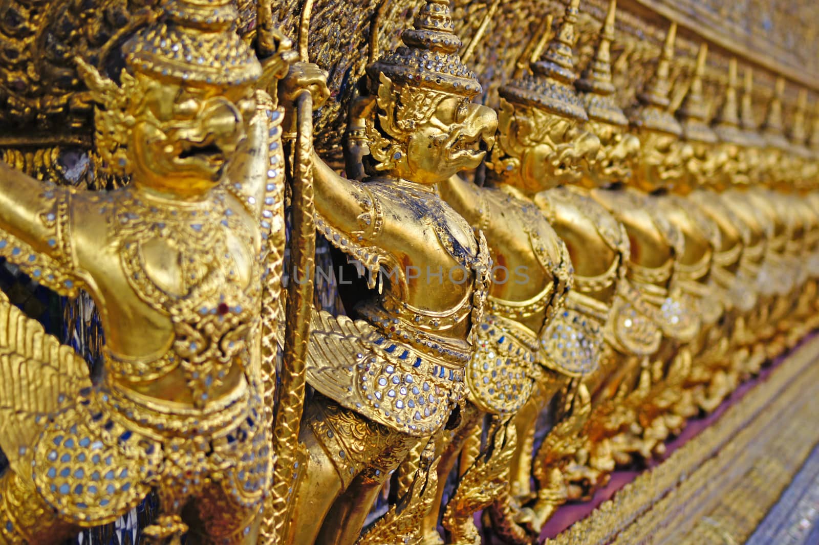 Gold garuda at Grand Palace in Bangkok, Thailand.