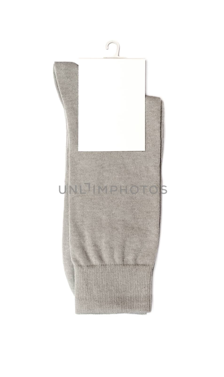 gray socks on a white background