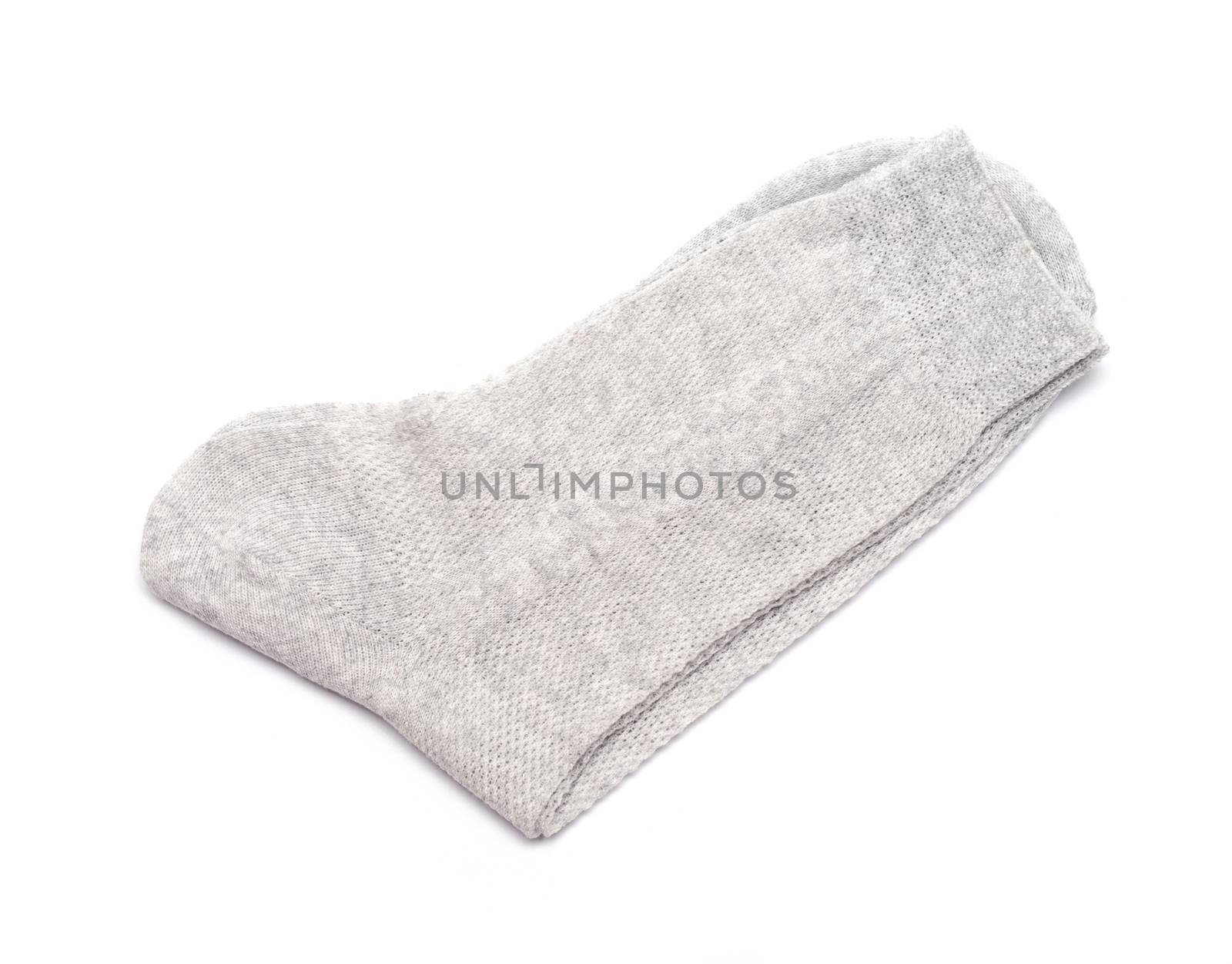 Pair of gray socks isolated on a white background