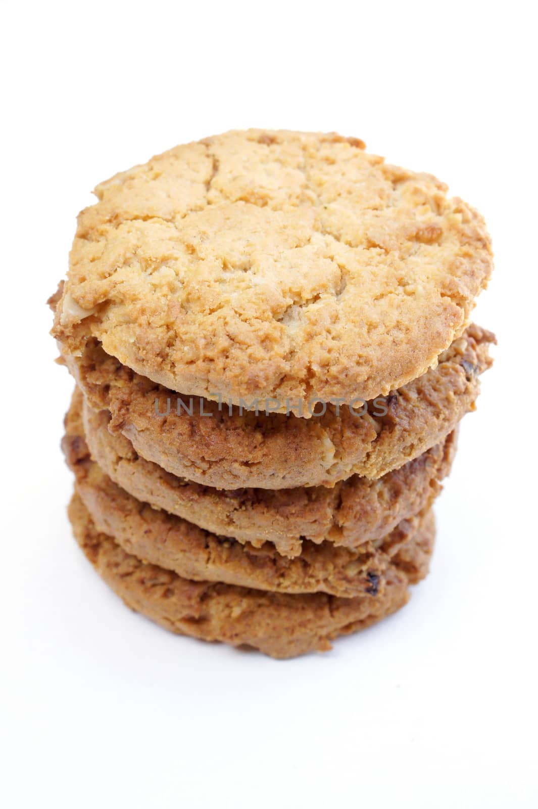 Cookies on a white background.