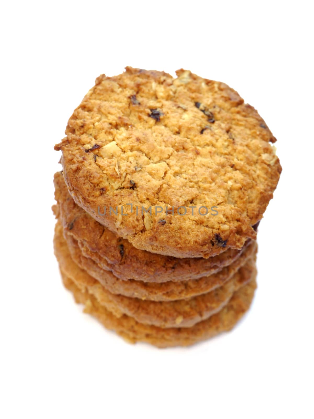 Cookies on a white background.