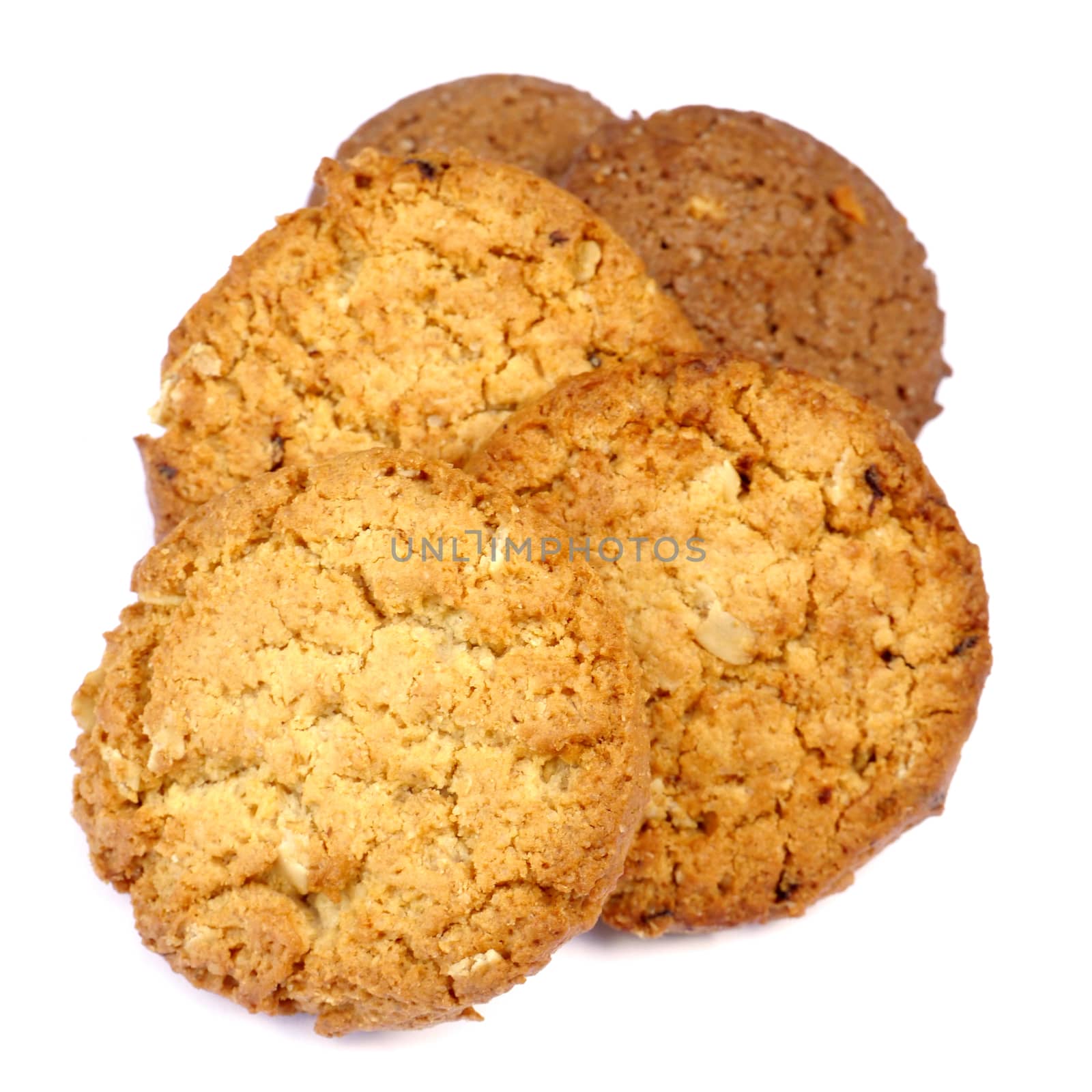 Cookies on a white background.
