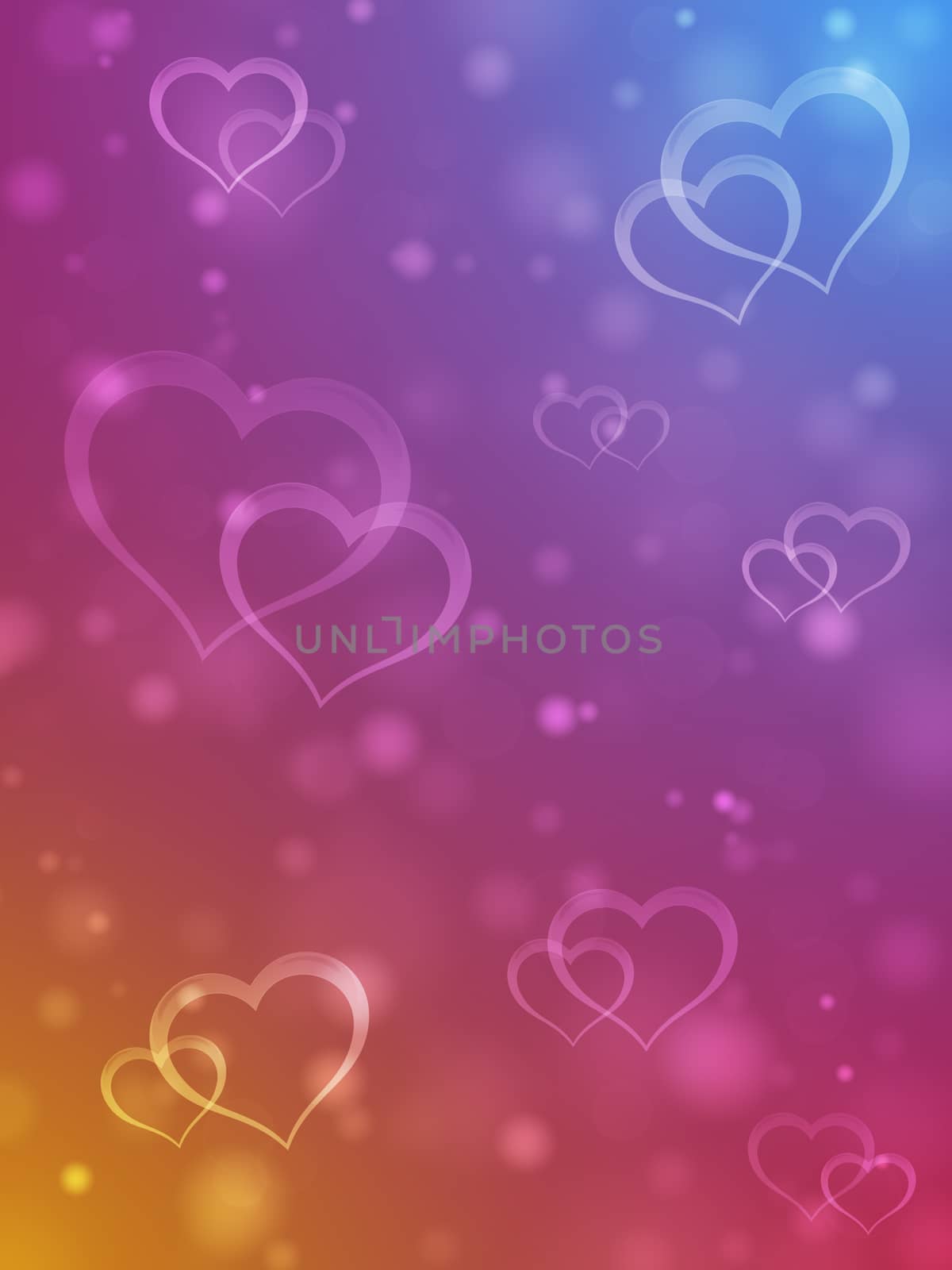 valentine faerie background with shining hearts