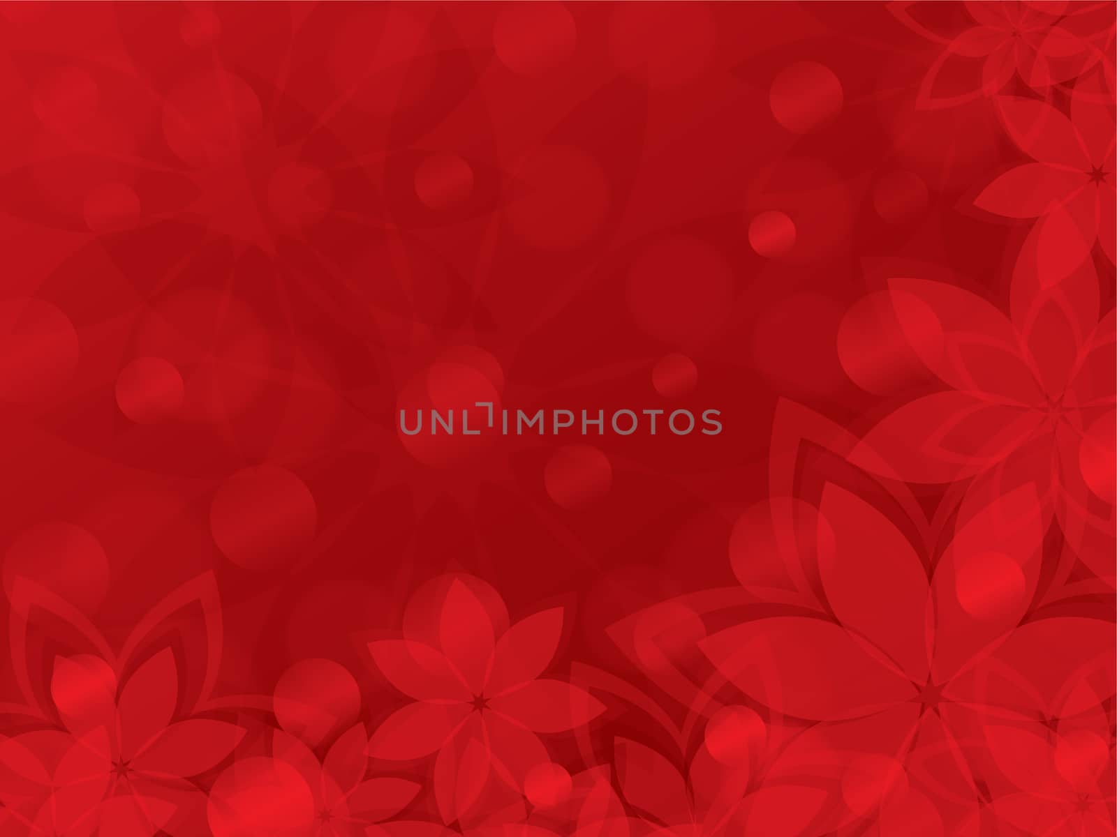 red valentine background composed from flowers and sparcles
