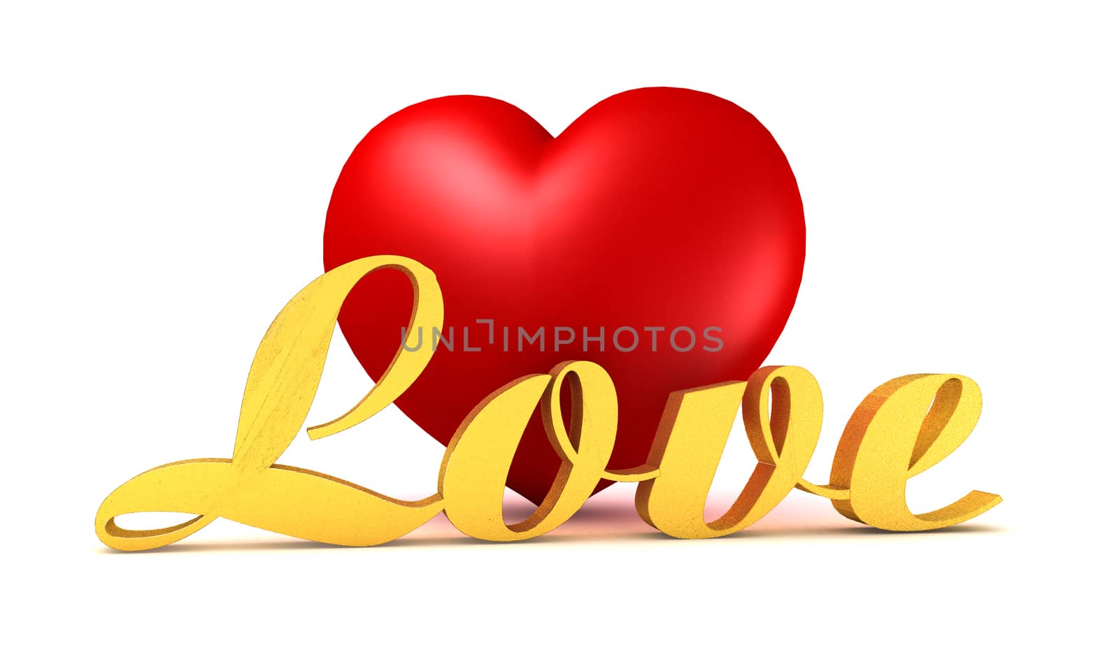 red heart with golden describe by enlife