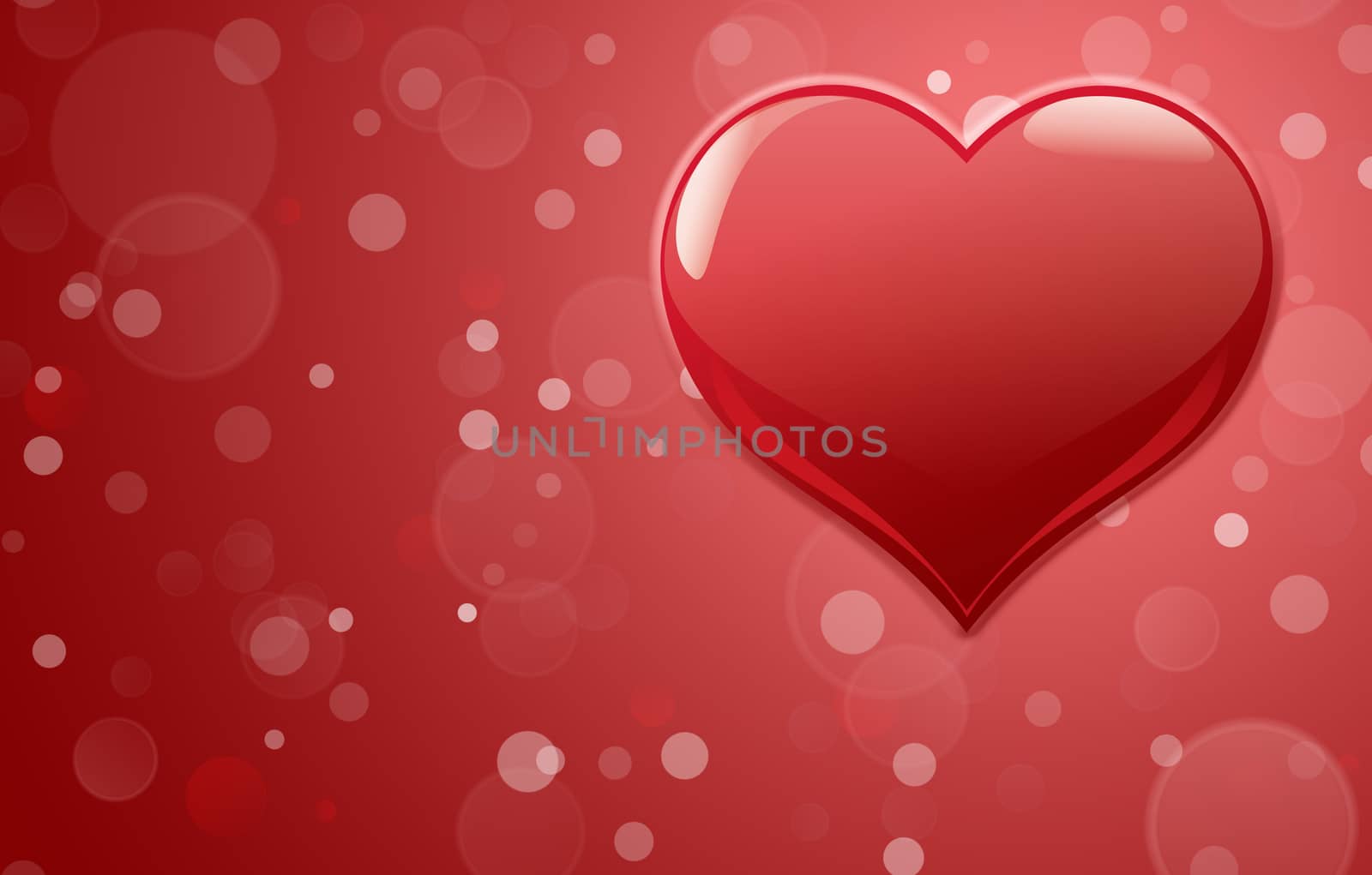 red heart with sparkles at the red background on the valentine theme