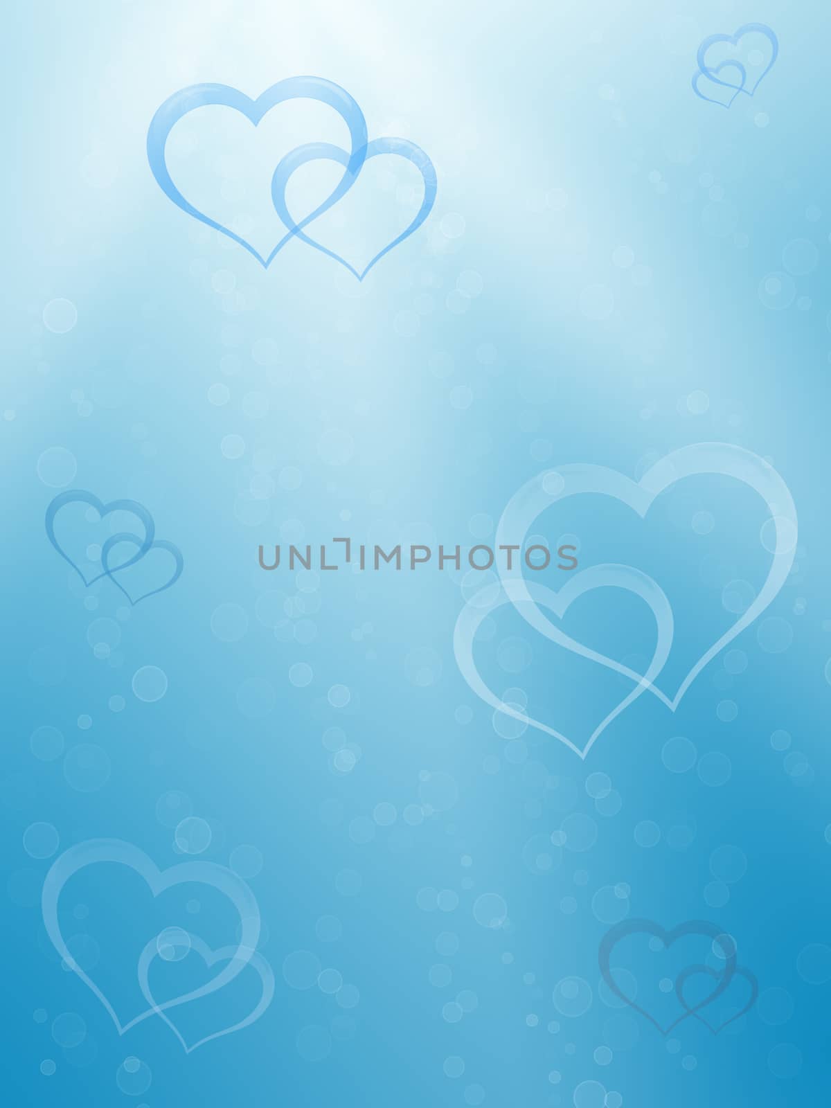 valentine underwater background with couple hearts