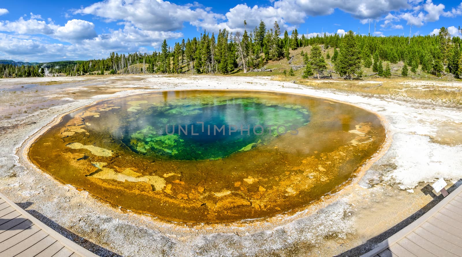Panoramic view of geothermal Beauty pool in Yellowstone NP by martinm303