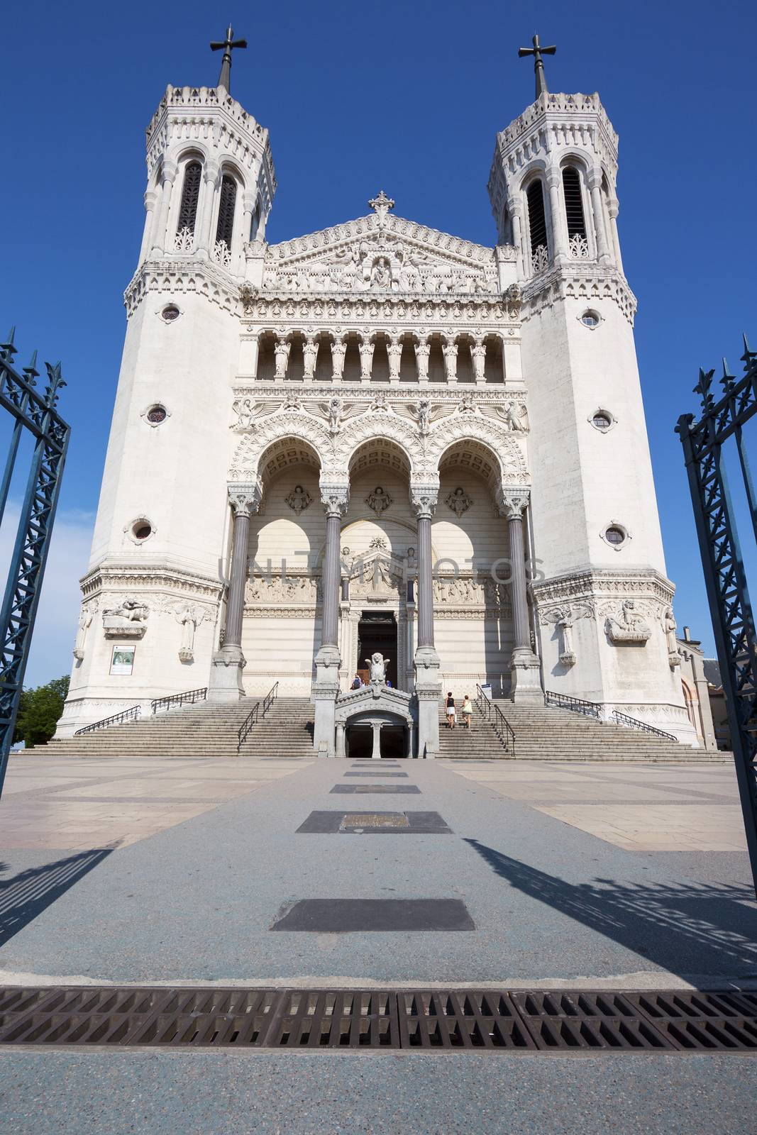 Front of Notre Dame de Fourviere basilica, Lyon, France