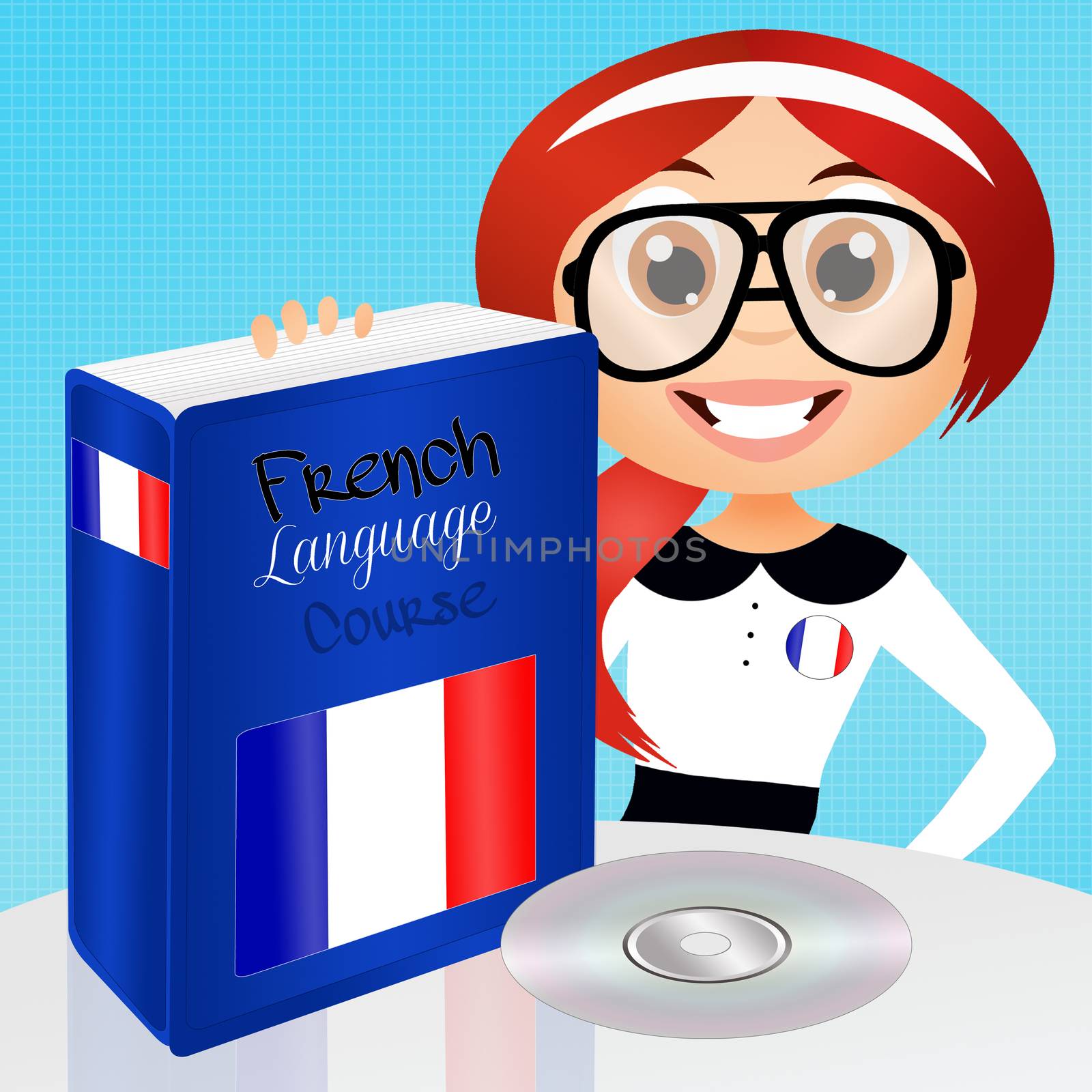 illustration of french language course