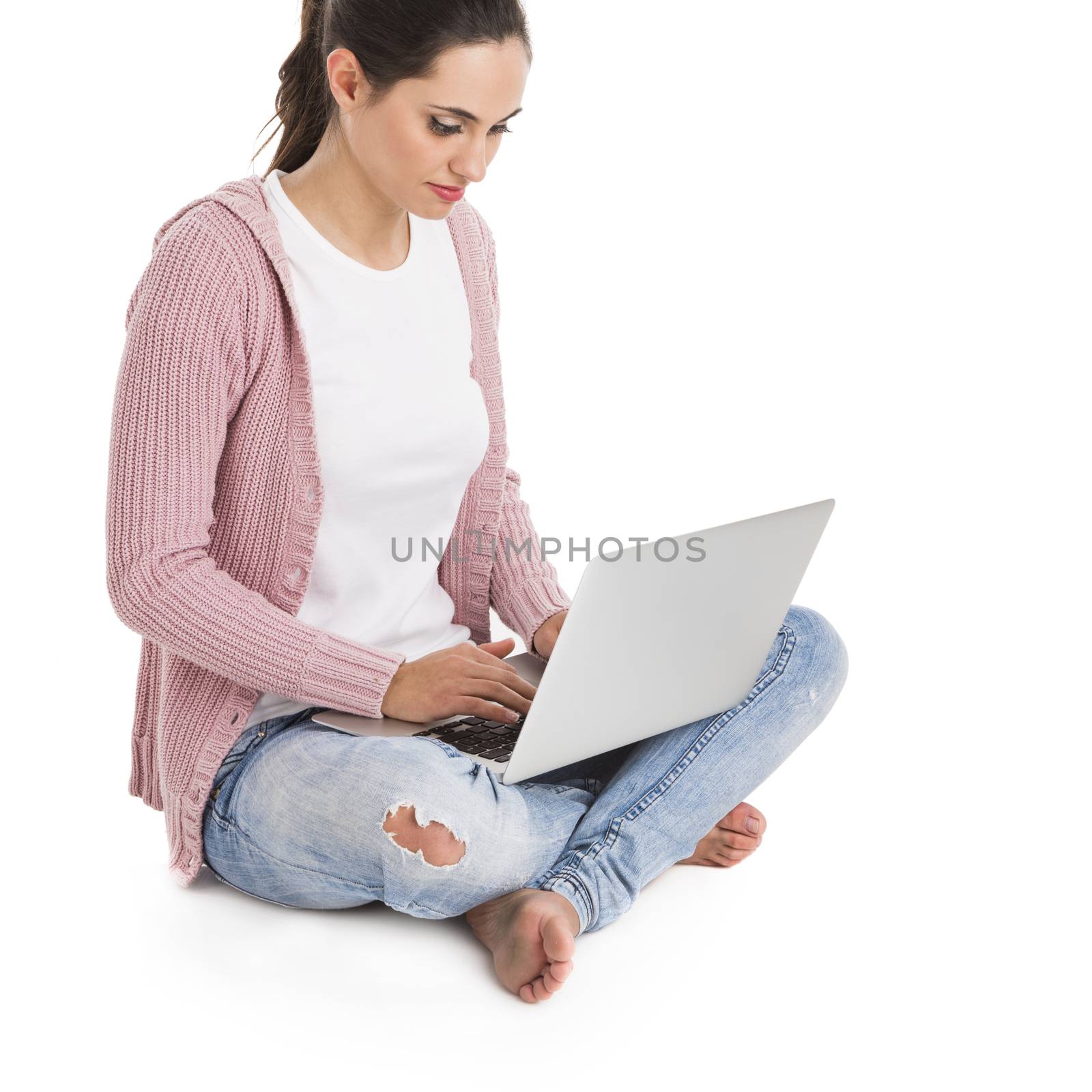 Female student with a laptop by Iko