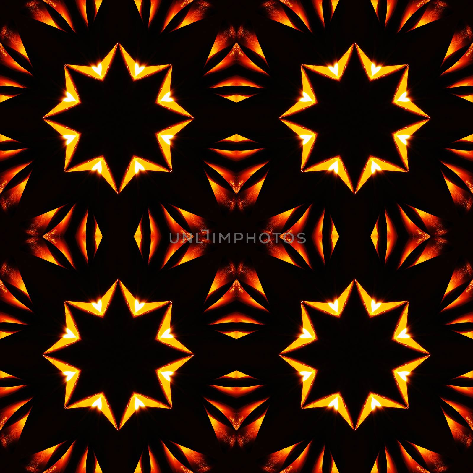 Abstract seamless pattern, fiery stars by alexcoolok