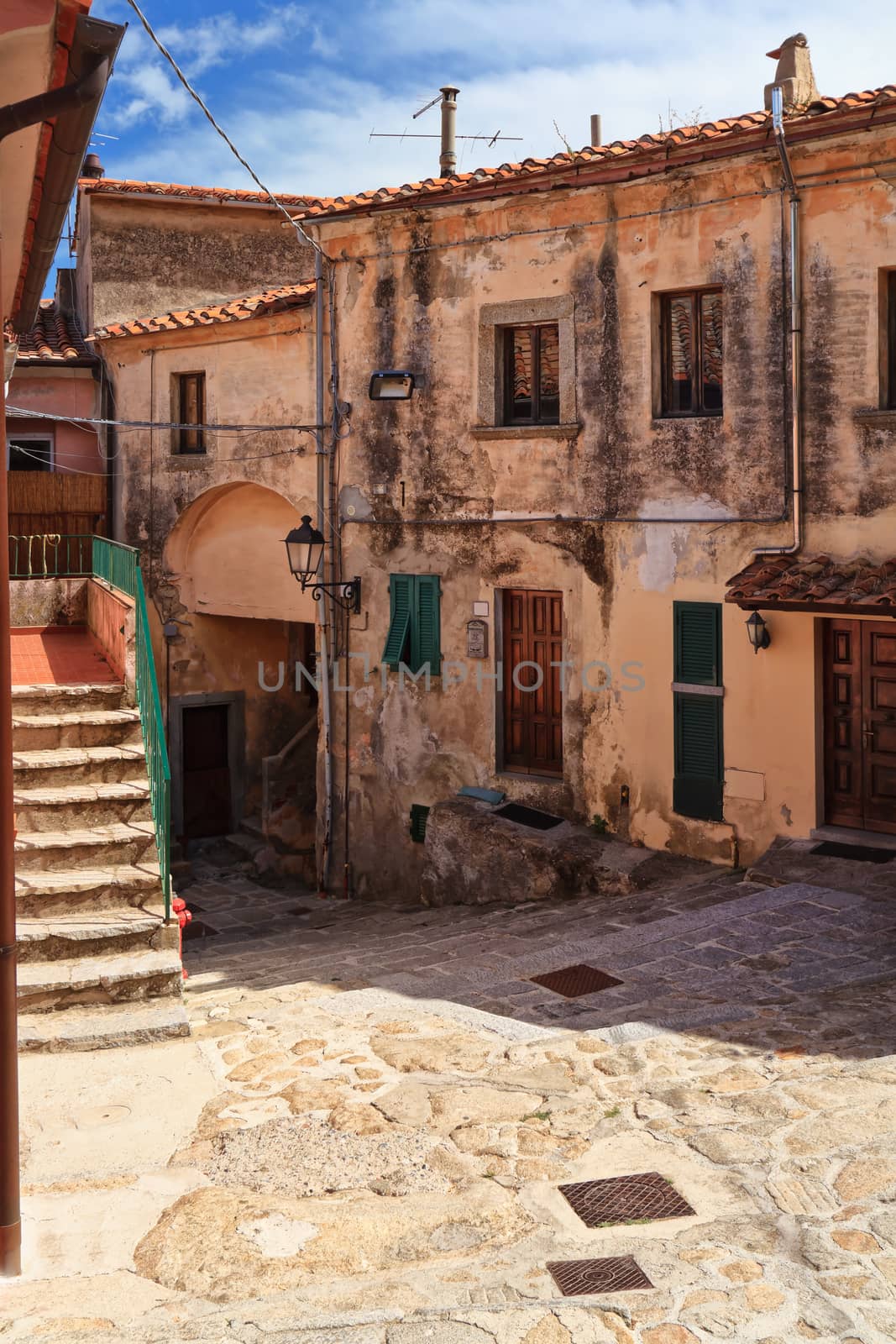 urban view in Marciana, ancient village in Elba island, Italy
