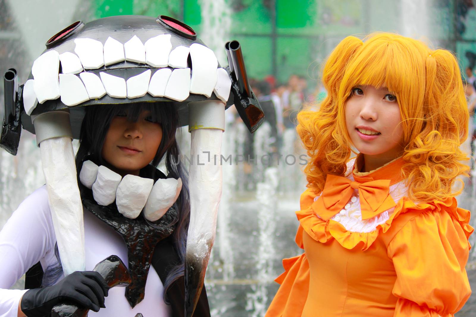 Bangkok - Aug 31: An unidentified Japanese anime cosplay Kubo Wo Kyu pose  on August 31, 2014 at Central World, Bangkok, Thailand.