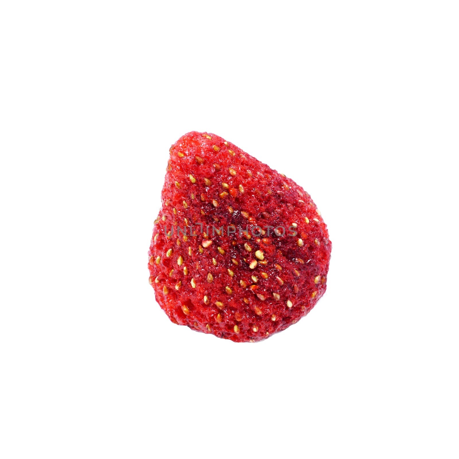 Crispy Strawberry on white background.