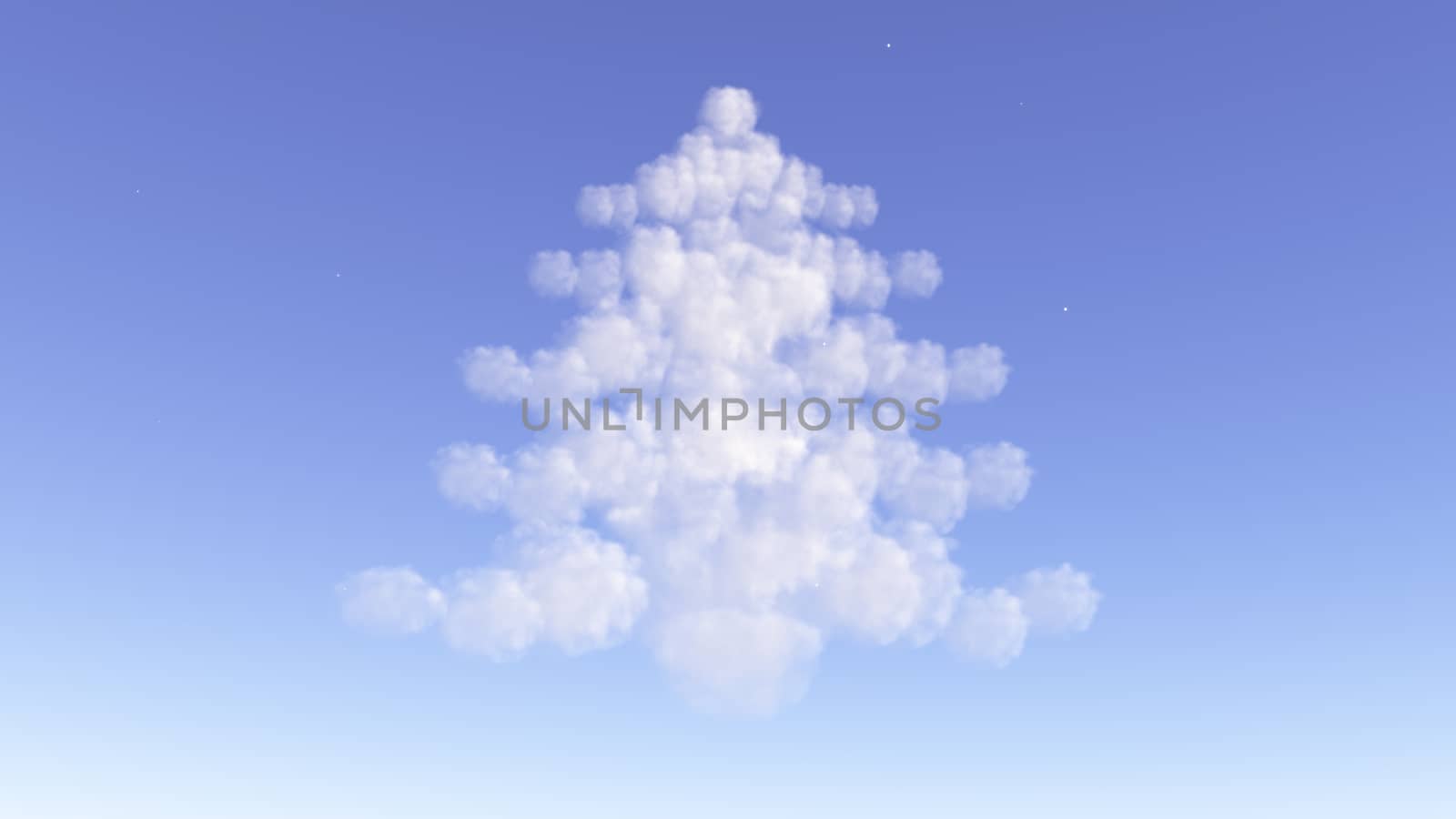 fir composed from clouds on the sky background