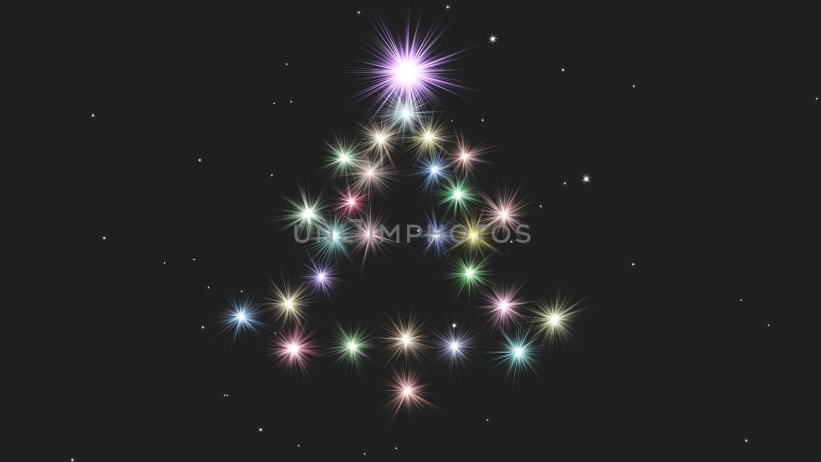 christmas background composed with fir from lights at the night sky