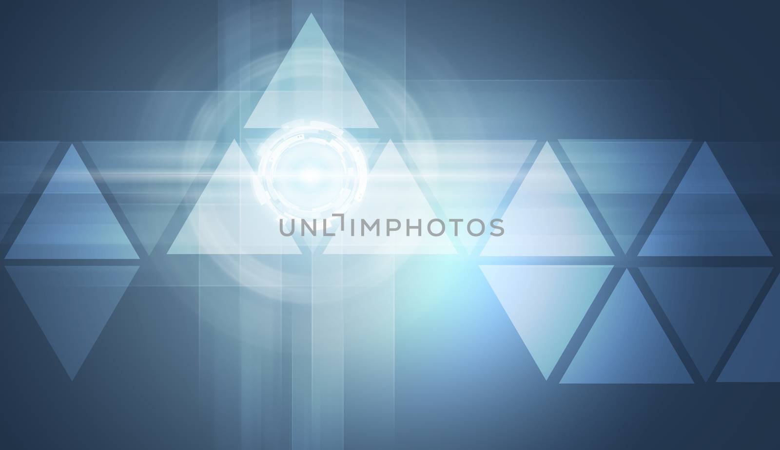 Transparent triangles on blue background by cherezoff