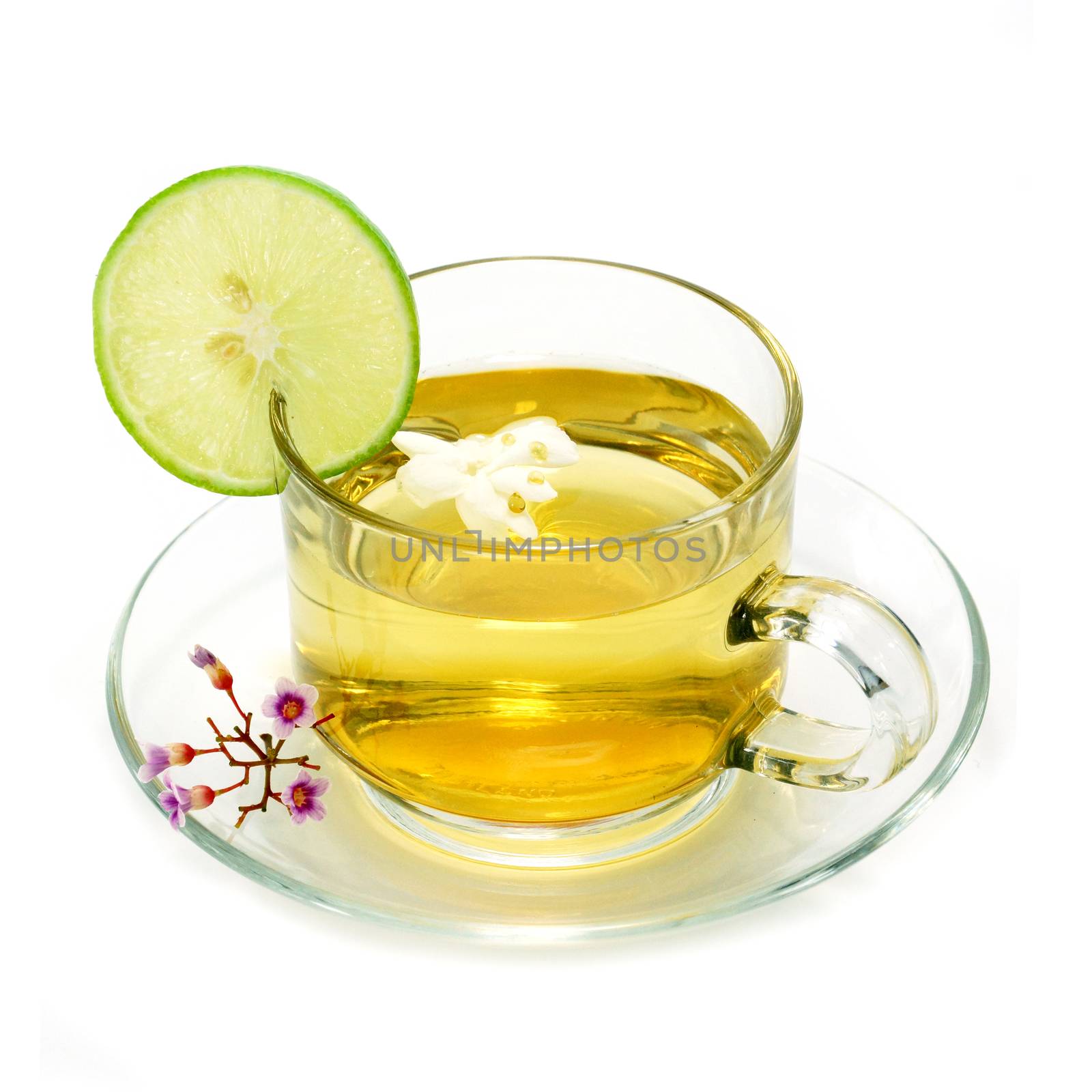Flower tea mix honey and lemon. by Noppharat_th