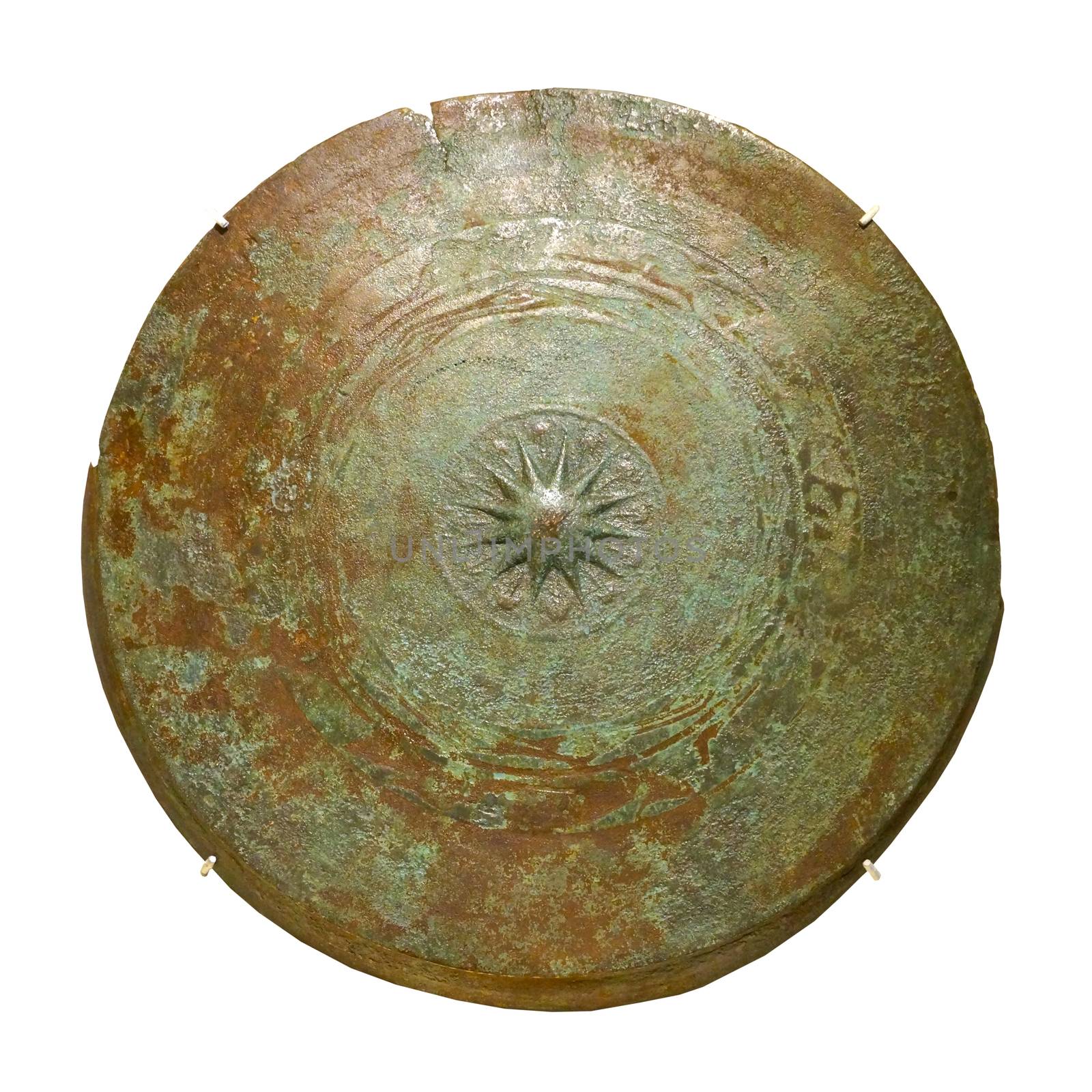 Upper part of bronze kettle drum, Prehistoric period, Metal Age.