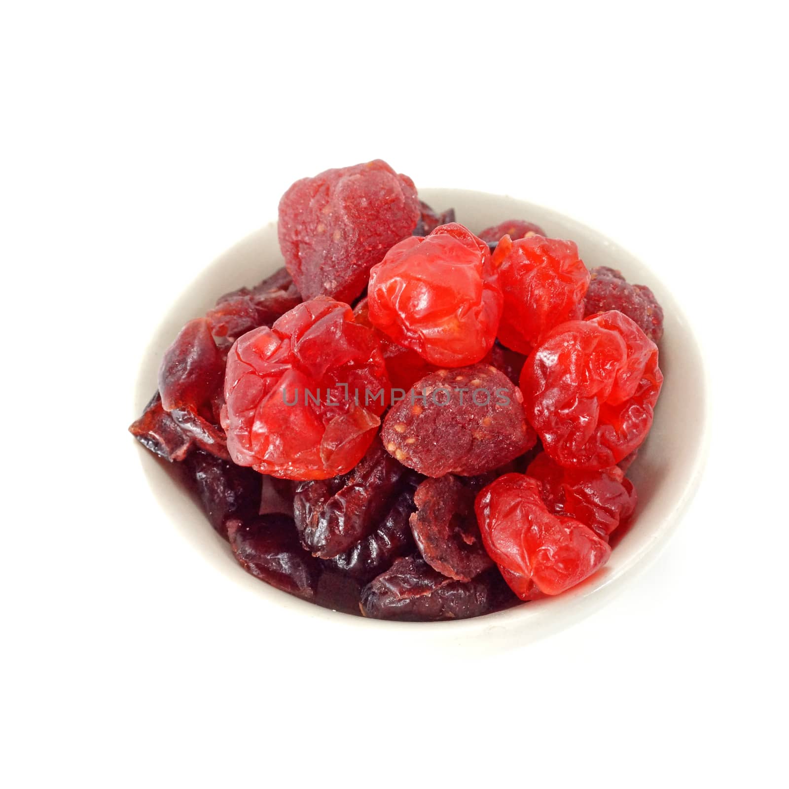 Dried mixed berries on isolate white background. by Noppharat_th