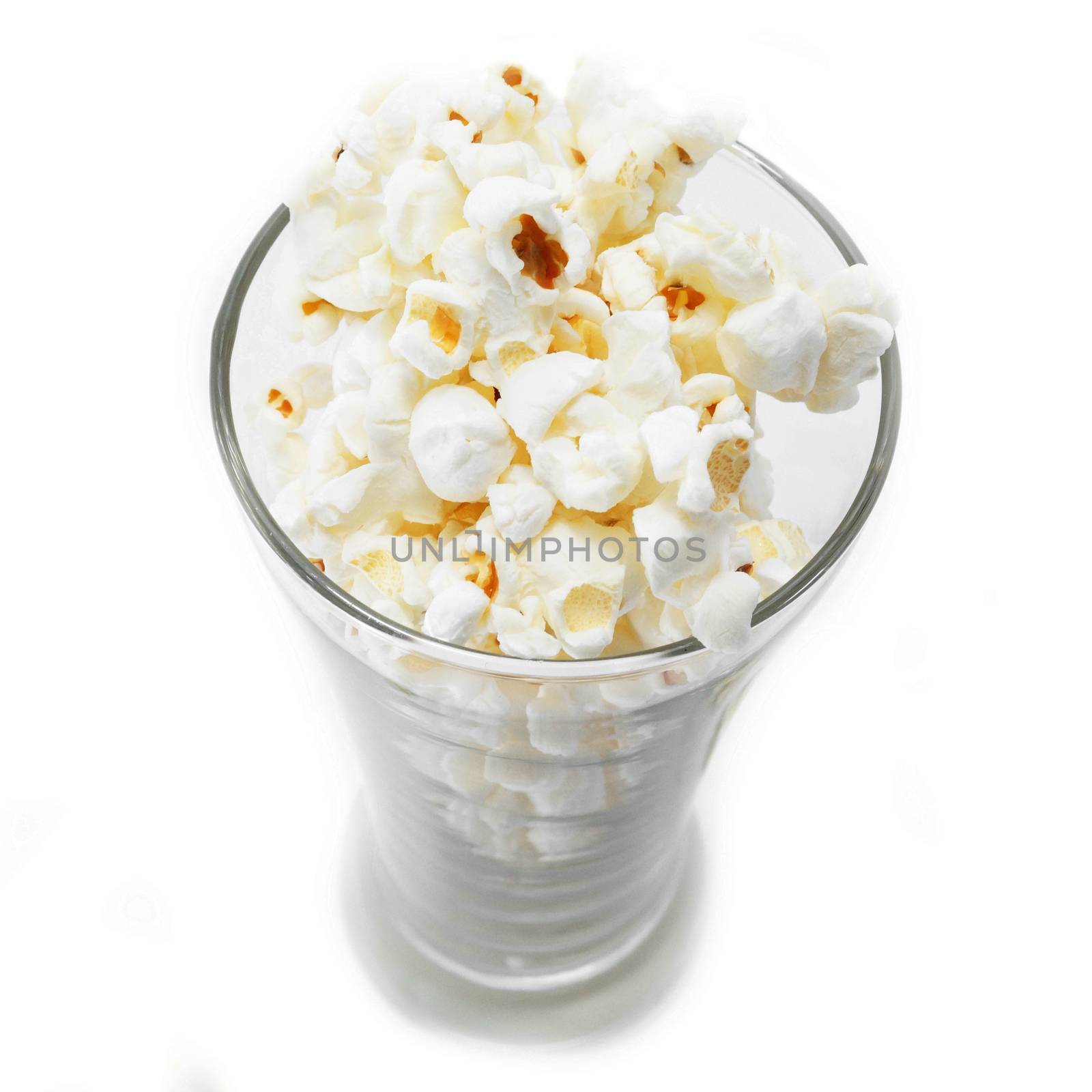 popcorn isolated on a whine background