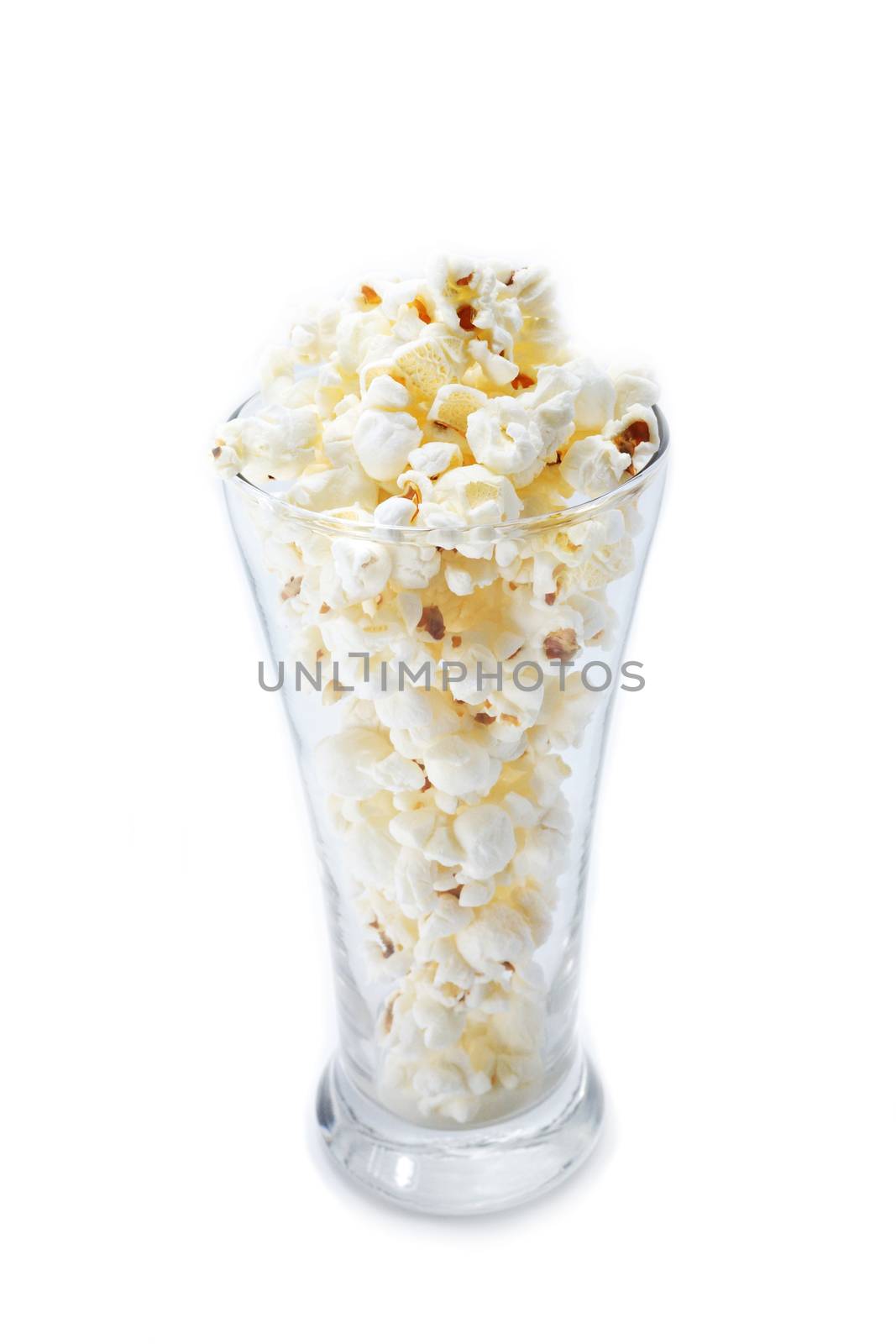 popcorn isolated on a whine background