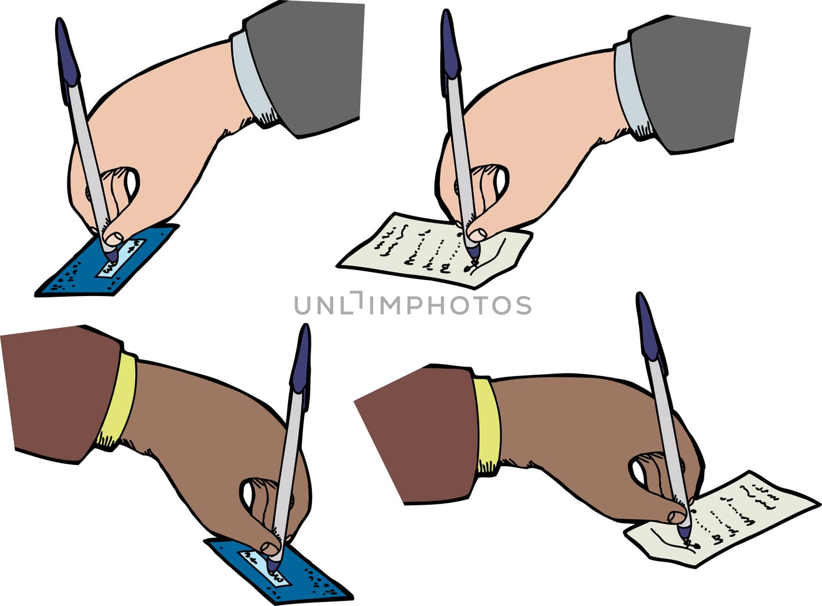 Hands Signing Receipts by TheBlackRhino