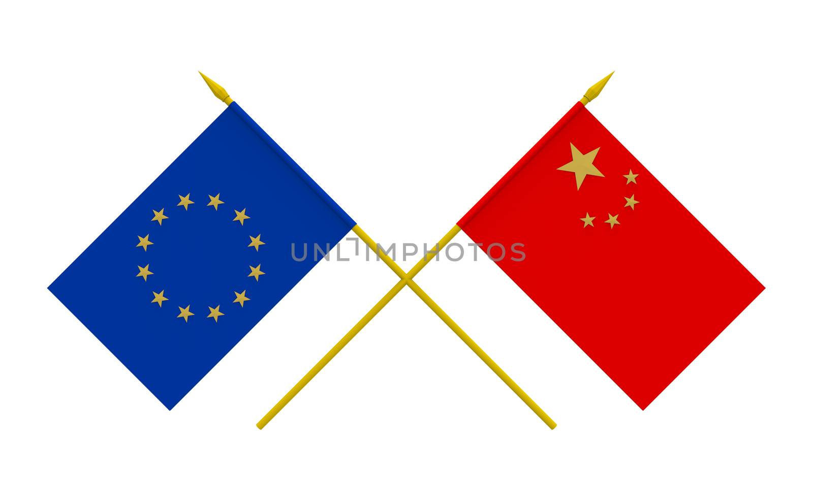 Flags, China and European Union by Boris15