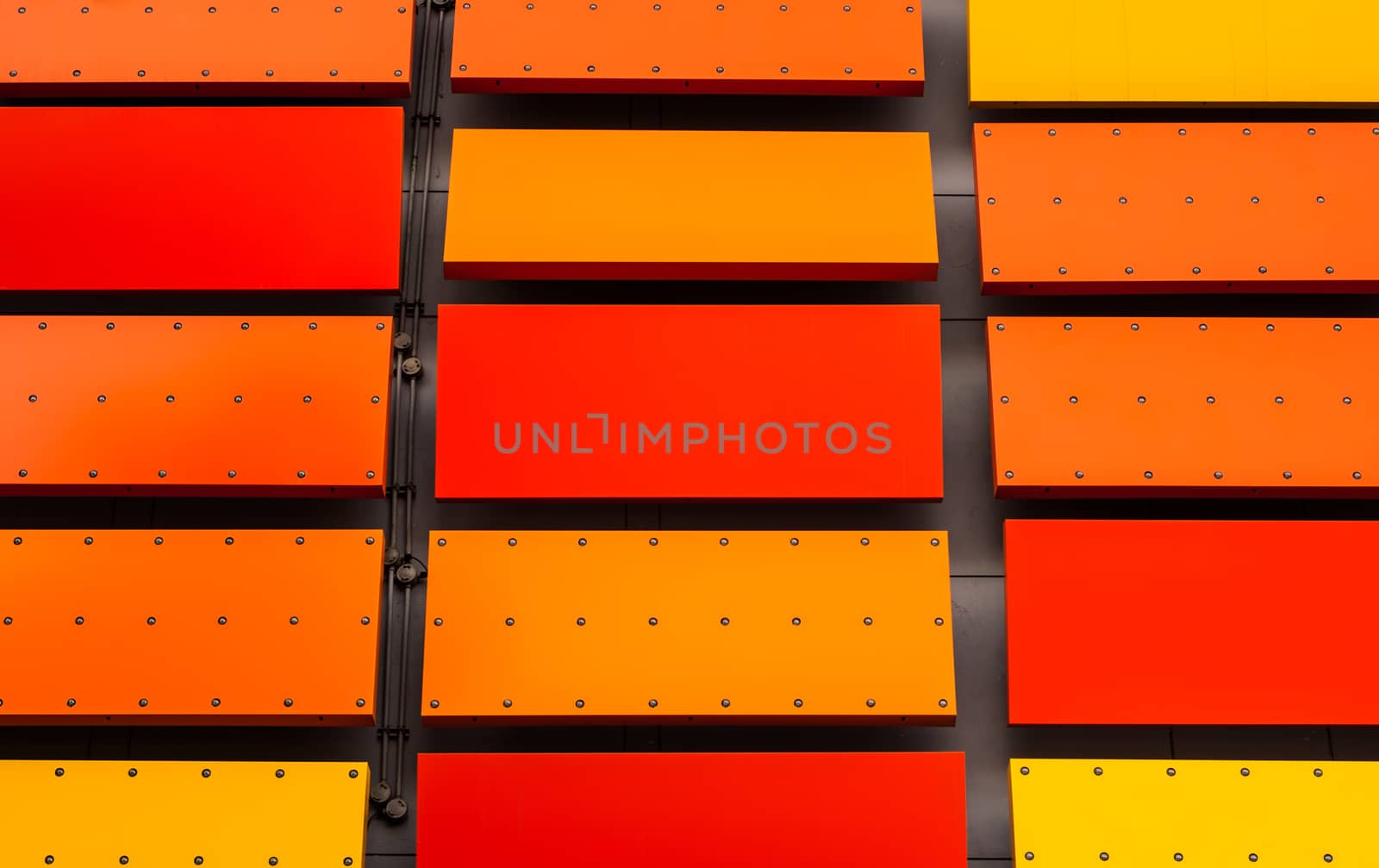 colorful wall with yellow orange & red