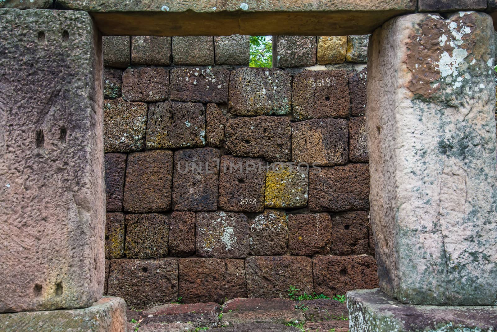 The old Castle Rock in the countryside of Thailand.