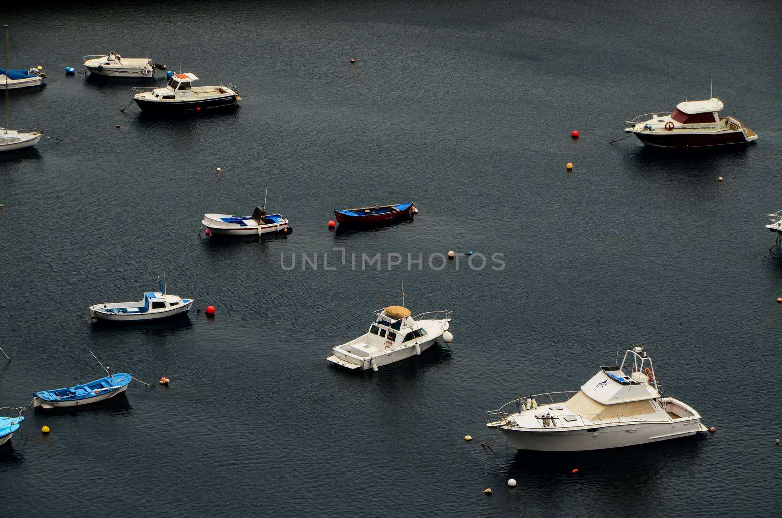 Aereial View of Boats in an Atlantic Ocean Port