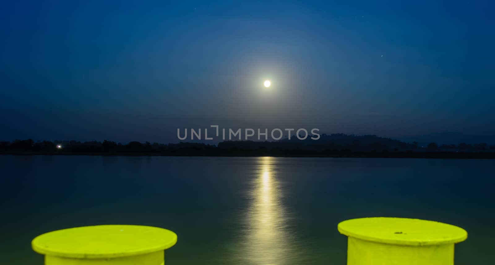Moon Rise on River Landscape by kobfujar