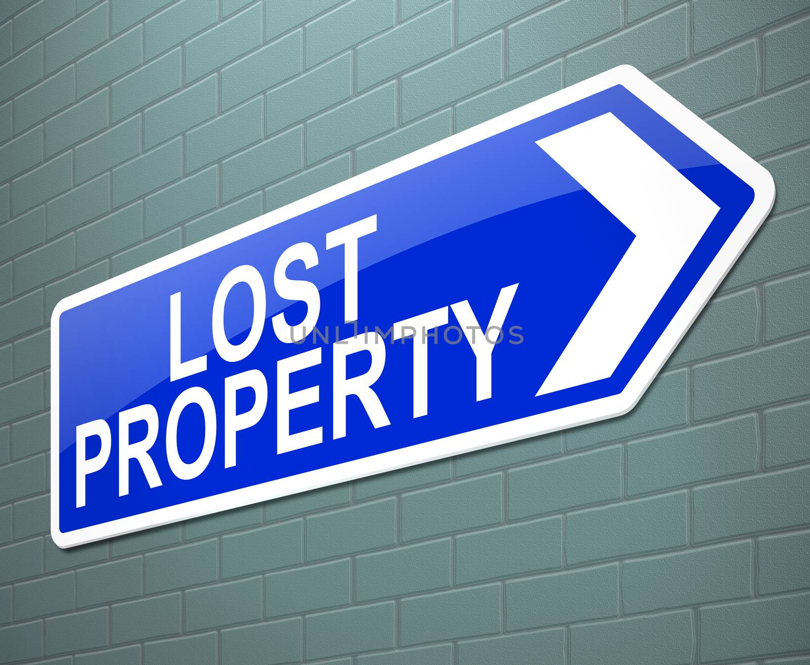 Illustration depicting a sign with a lost property concept.