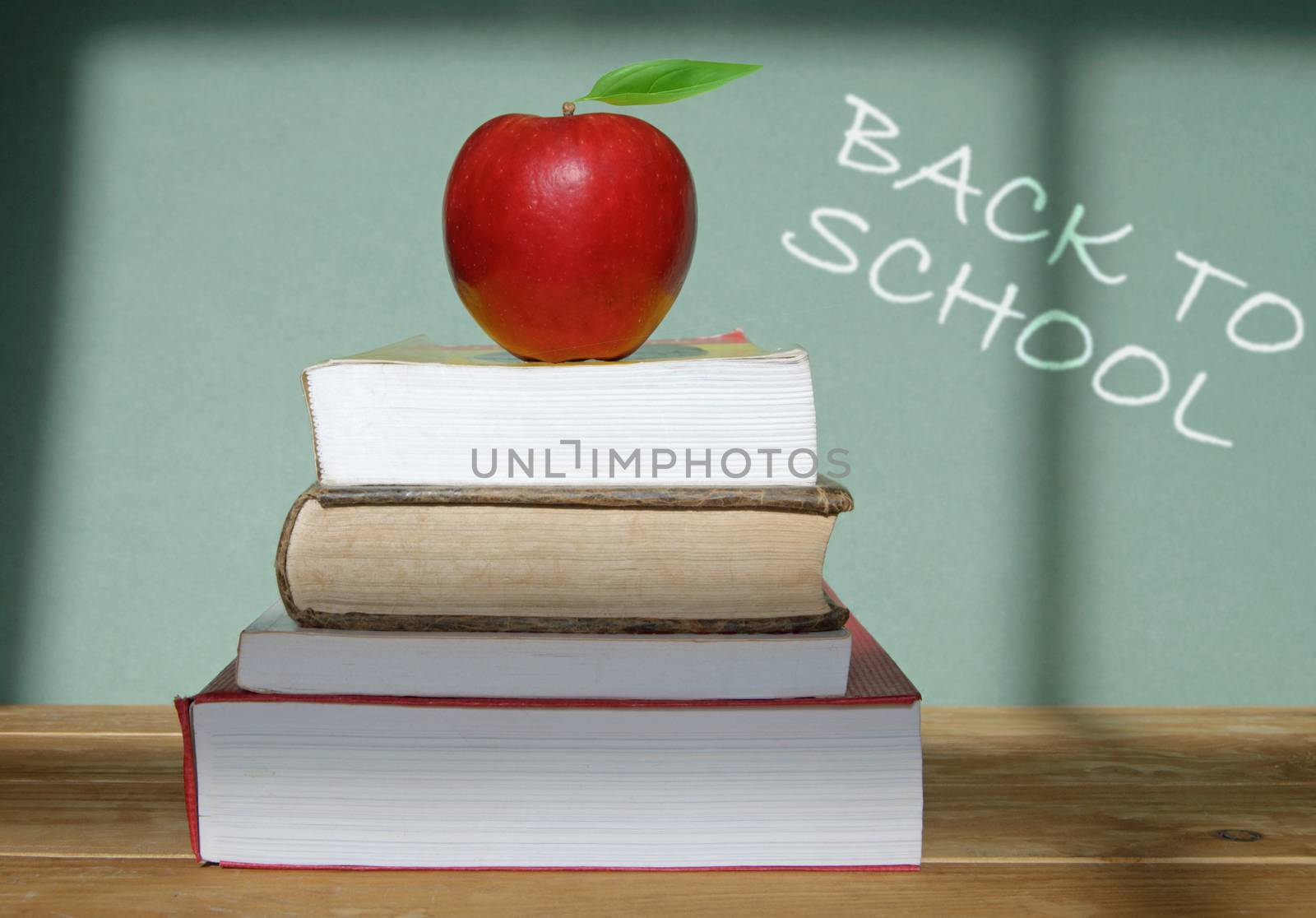 Back to school written on a blackboard 