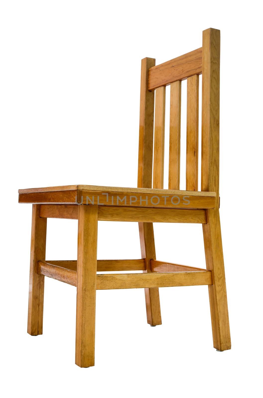Isolated Image Of A Simple Kitchen Wooden Pine Chair