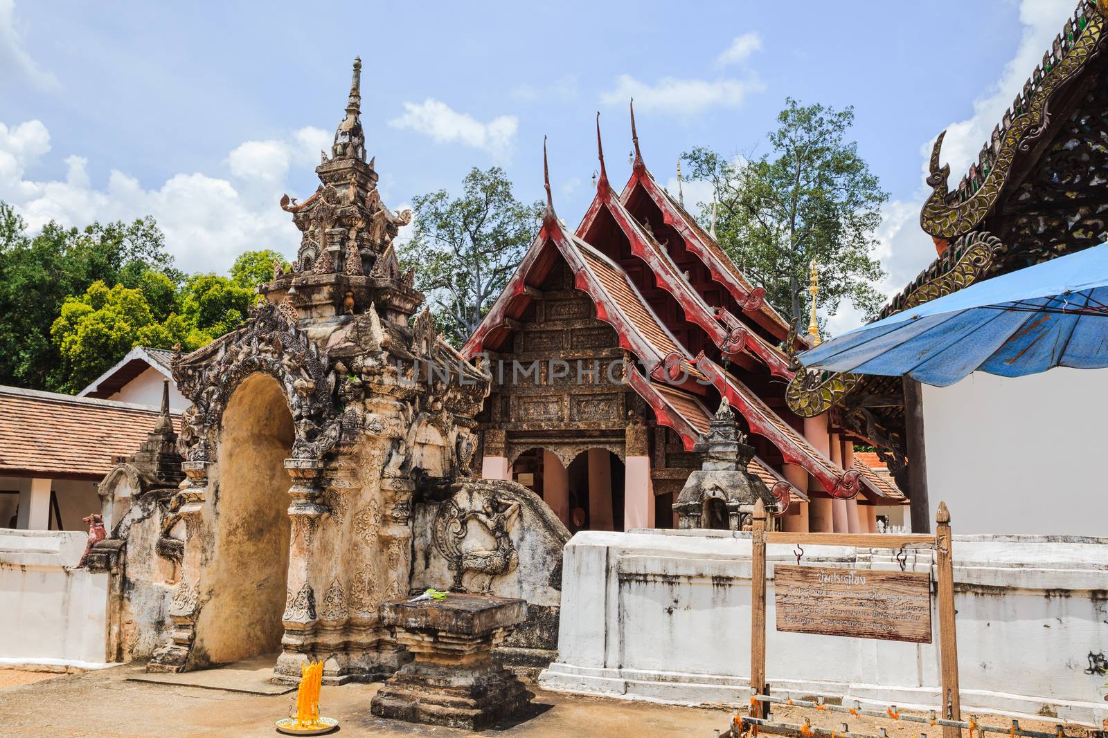 Ancient buddhist temple in lampang province, thailand